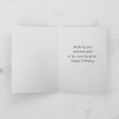 ピンクのチューリップかわいらしをパーソナライズするハッピーバースデー カード (内部)