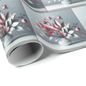 ピンクのチューリップとシルバー離れの花束 ラッピングペーパー (ロールコーナー)