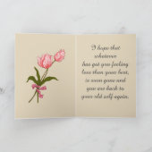 ピンクのチューリップとリボンでお幸せに カード (内部)