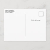 ピンクのチューリップと緑離れの誕生日 インビテーションポストカード (裏面)