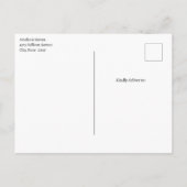 ピンクのチューリップと離れ緑の写真結婚の 案内ポストカード (裏面)