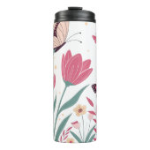 ピンクのチューリップと黄色のデイジー タンブラー (正面)