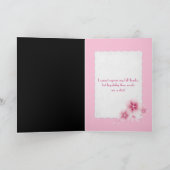 ピンクのチューリップに真珠を感謝してい付け カード (内部)