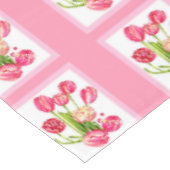 ピンクのチューリップのテーブルクロス テーブルクロス (アングル)