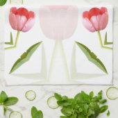 ピンクのチューリップの万華鏡のように千変万化するパターンパターン キッチンタオル (折り畳み)