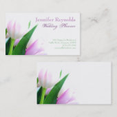 ピンクのチューリップの名刺 名刺 (正面/裏面)