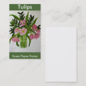 ピンクのチューリップの名刺 名刺 (正面/裏面)