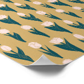 ピンクのチューリップの庭 ポスター (角)