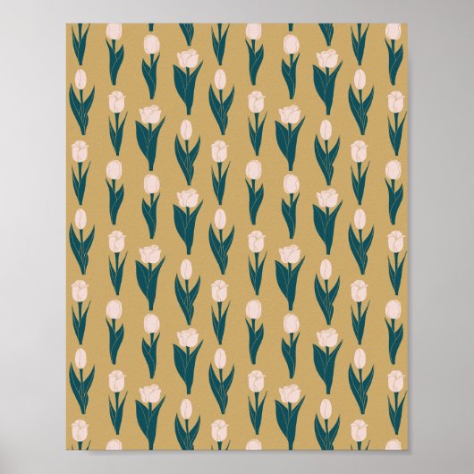 ピンクのチューリップの庭 ポスター (正面)