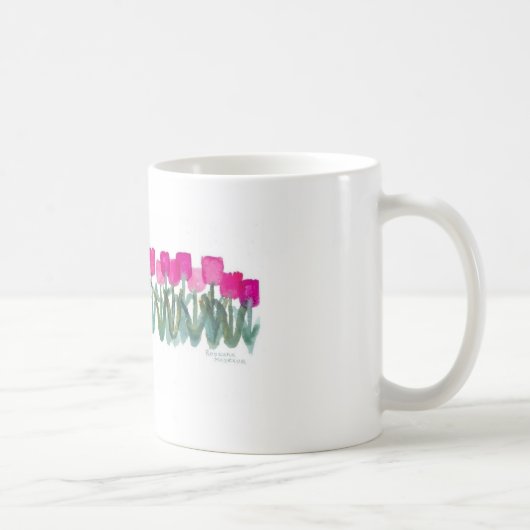 ピンクのチューリップの林 コーヒーマグカップ (右)