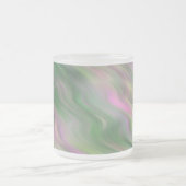 ピンクのチューリップの波状テクスチャ フロストグラスマグカップ (中央)