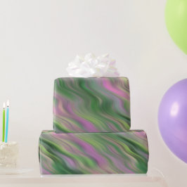 ピンクのチューリップの波状テクスチャ ラッピングペーパー