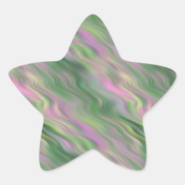 ピンクのチューリップの波状テクスチャ 星シール