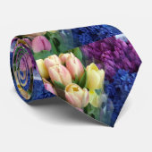 ピンクのチューリップの紫色の青いHyacinths ネクタイ (ロール)