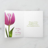 ピンクのチューリップの結婚式のお礼カード サンキューカード (内部)