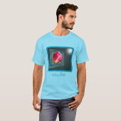 ピンクのチューリップの花がフレーム外パーソナライズされた Tシャツ (正面フル)