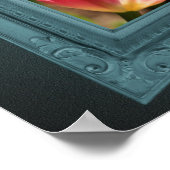 ピンクのチューリップの花がフレーム外 ポスター (角)