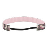 ピンクのチューリップの花と雨粒 アスレチックヘッドバンド (裏面)