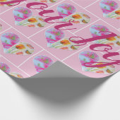 ピンクのチューリップの花束 水彩 フラワーのラッピングペーパー ラッピングペーパー (角)