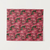 ピンクのチューリップの花 タペストリー (正面(横))