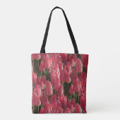 ピンクのチューリップの花 トートバッグ (裏面)