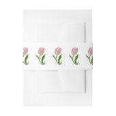 ピンクのチューリップの花 招待状ベリーバンド (正面例)