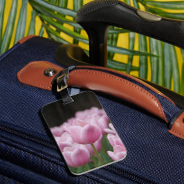 ピンクのチューリップの荷物タグ ラゲッジタグ