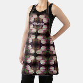 ピンクのチューリップの雨粒パーソナライズされた付き エプロン (インサイチュ)