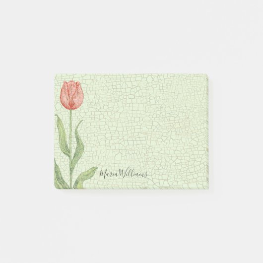 ピンクのチューリップは一流4x3を加えます ポストイット (正面)