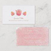 ピンクのチューリップは芸術家の名刺を構成します 名刺 (正面/裏面)