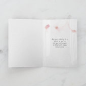 ピンクのチューリップを持つ誕生日春園 カード (内部)