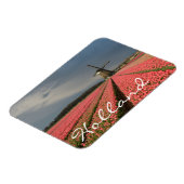 ピンクのチューリップを春した風車 マグネット (左側)