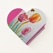 ピンクのチューリップチューリップフローラ花ノート ノートブック (裏面)