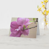 ピンクのチューリップツリー花 カード (黄色い花)