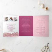ピンクのチューリップハートフローラ物語の結婚献身 三つ折りプログラム (内部)