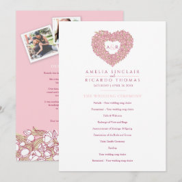 ピンクのチューリップハートラブストーリー結婚セレモニー プログラム