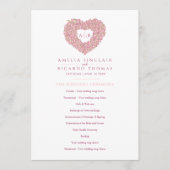 ピンクのチューリップハートラブストーリー結婚セレモニー プログラム (正面)