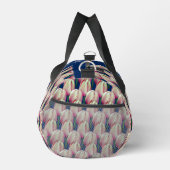 ピンクのチューリップパーソナライズされた花 ダッフルバッグ (右)