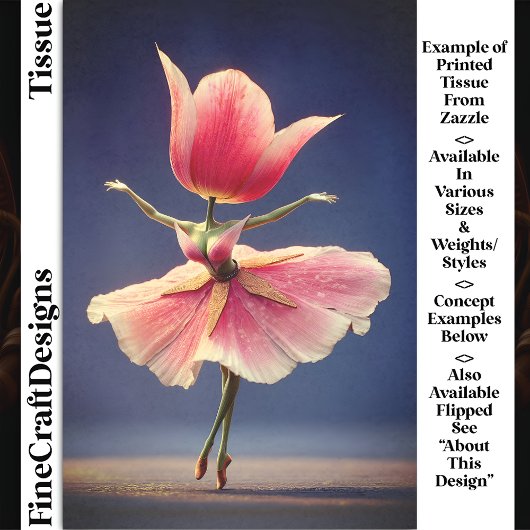 ピンクのチューリップフラワーフェアリーバレリーナDJ7LFデクページ 薄葉紙