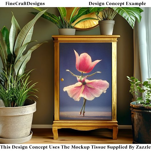 ピンクのチューリップフラワーフェアリーバレリーナDJ7LFデクページ 薄葉紙