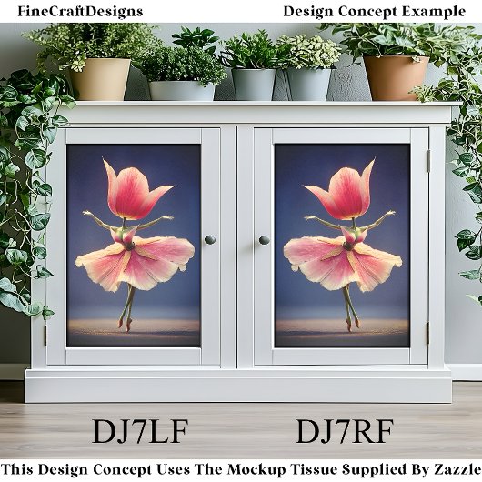 ピンクのチューリップフラワーフェアリーバレリーナDJ7LFデクページ 薄葉紙