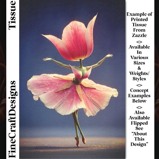 ピンクのチューリップフラワーフェアリーバレリーナDJ7RFデクページ 薄葉紙