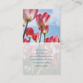 ピンクのチューリップ分野-名刺 名刺 (裏面)