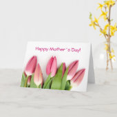 ピンクのチューリップ折りカード カード (黄色い花)