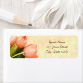 ピンクのチューリップ春花差出人住所 ラベル (インサイチュ)