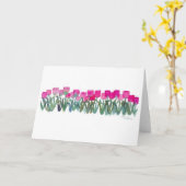 ピンクのチューリップ果樹園カード カード (黄色い花)