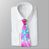 ピンクのチューリップ模様 ネクタイ (タイ)