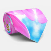 ピンクのチューリップ模様 ネクタイ (ロール)