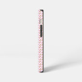 ピンクのチューリップ模様 iPhoneケース (左側面)