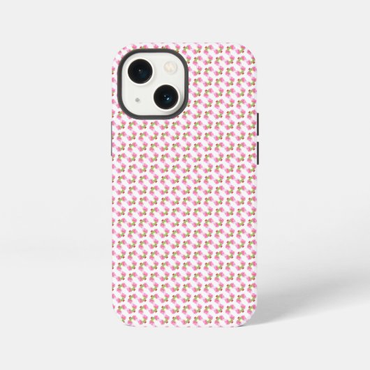 ピンクのチューリップ模様 iPhoneケース (裏面)